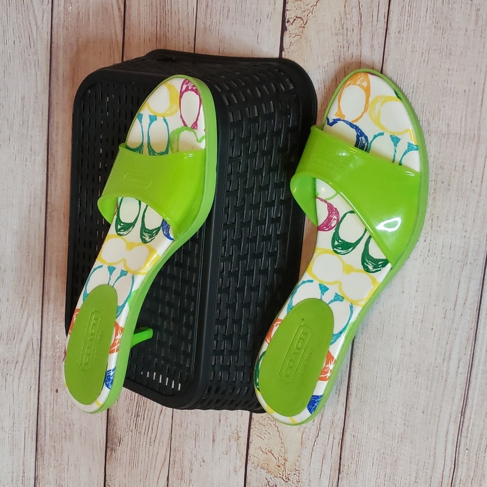 Coach Jelly Kitten Heel Slide Sandals Sz 8.5 NWOT